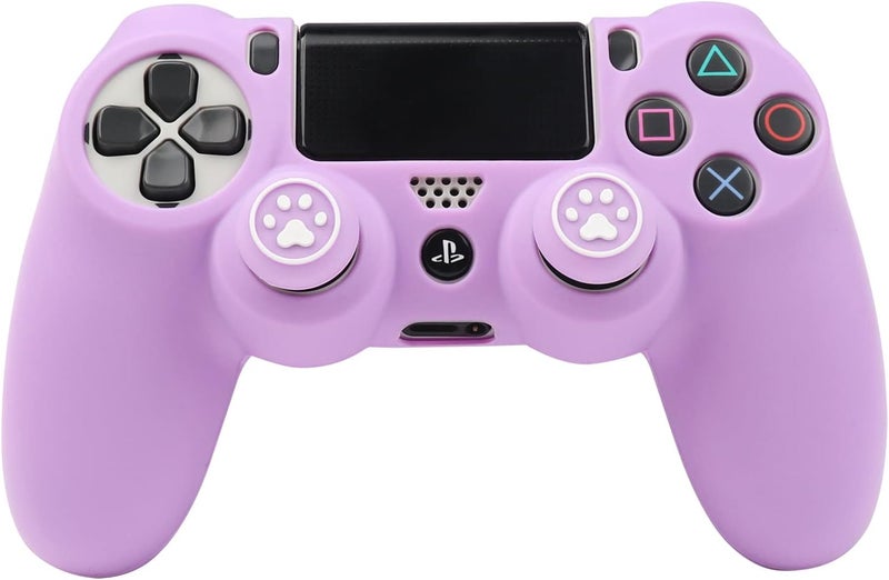 RALAN Purple Controller Skin Silicone for PlayStation 4, Non-Slip Grip Cover Protector Compatible with PS4 Slim/PS4 Pro Controllers with 6 Thumb Grip Caps - Image 2